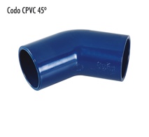 CODO 1 X 45 CPVC AZUL